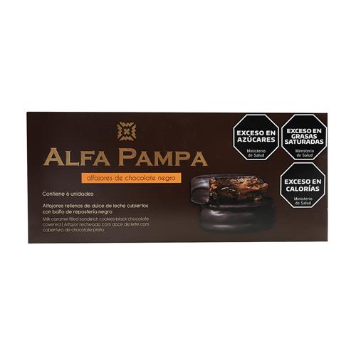 Alfajor De Chocolate Con Dulce De Leche X6 ALFA PAMPA 360g