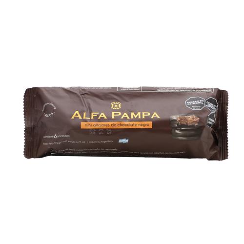 Mini Alfajor Choco X6 Uni Alfa Pampa Paq 192 Grm