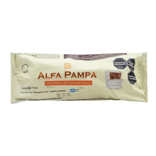 Mini Alfajor Blanco X6 Uni Alfa Pampa Paq 192 Grm