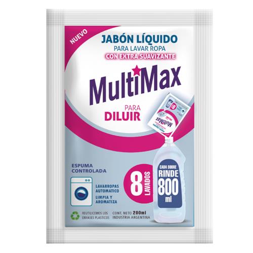 Jabón Líquido Para Ropa Con Suavizante Para Diluir Concentrado Rinde 800ml X200ml