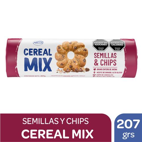 Galletitas De Cereal Semillas Y Chips Cereal Mix Paq 207 Grm