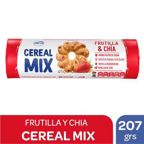 Galletitas De Cereal Frutilla & Chía Cereal Mix Paq 207 Grm