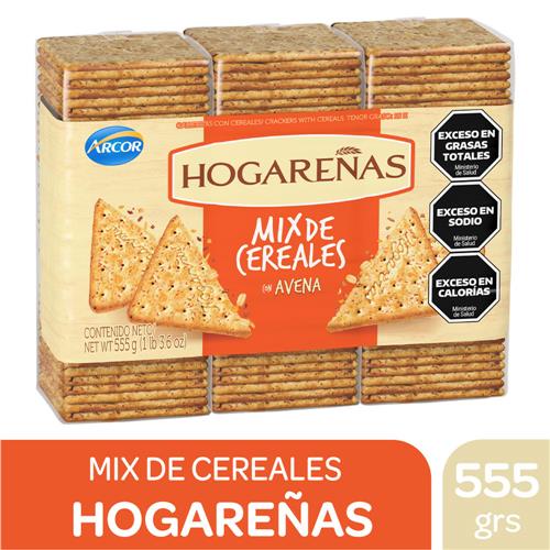 Galletitas Crackers Mix De Cereales Hogareñas Paq 555 Grm
