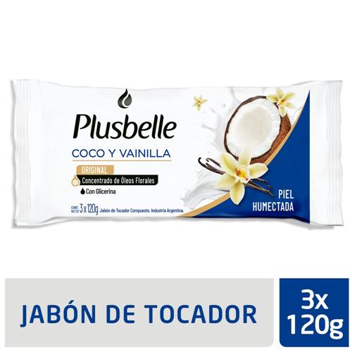 PLUSBELLE Jabón De Tocador Coco & Vainilla 3x120g