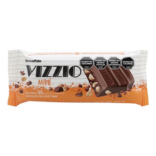 Chocolate Con Leche Y Maní Vizzio 35 Grm