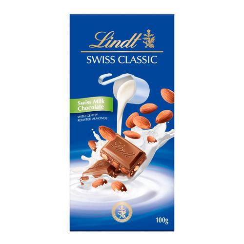 Chocolate Milk Almond Lindt Swiss 100 Grm