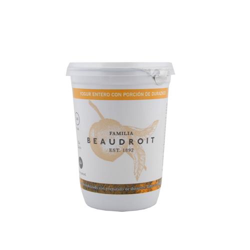 Yogur Entero Con Porción De Durazno Beaudroit 400 Grm