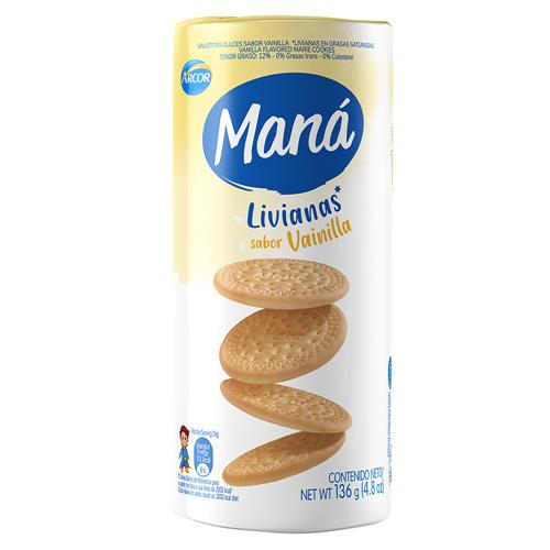 Galletitas Dulces Sabor Vainilla Mana 136 Grm