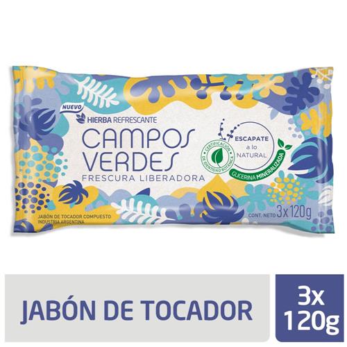 CAMPOS VERDES Jabón De Tocador Frescura Liberadora 3x120g