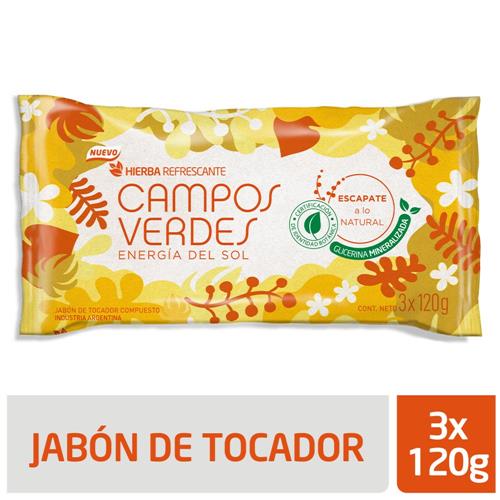CAMPOS VERDES Jabón De Tocador Energía Sol 3x 120g