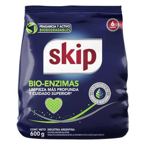 Jabon En Polvo Bio Enzimas Skip 600 Grm