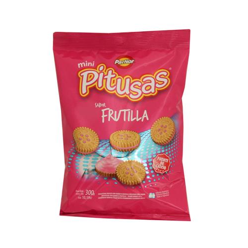 Galletitas Rellenas Sabor Frutilla Mini PITUSAS 300gr