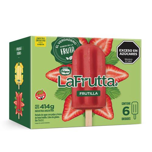 Helado Al Agua Sabor Frutilla La Frutta 414 Grm