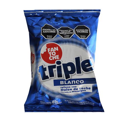 Alfajor Blanco Leche Triple Fantoche 85 Grm