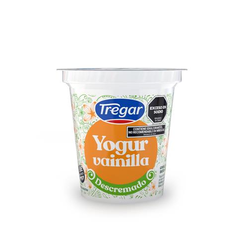 Yogur Descremado Fortificado Vainilla Tregar 125 Gr