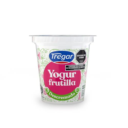 Yogur Descremado Sabor Frutilla Tregar 125 Grm