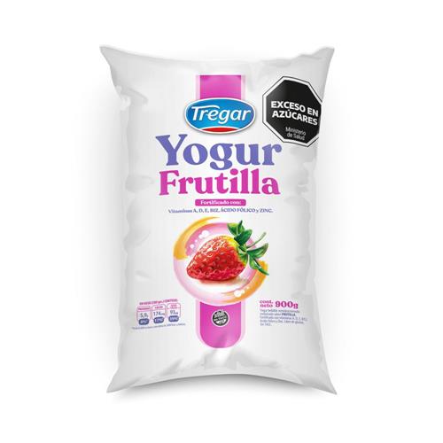 Yogur Bebible Parcialmente Descremado Sabor Frutilla Tregar 900gr