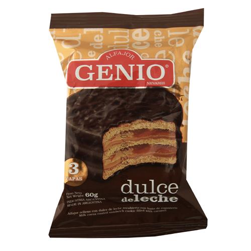 Alfajor Negro Con Dulce De Leche Genio 60g