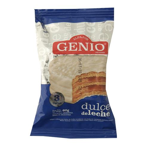 Alfajor Blanco Con Dulce De Leche Genio 60g