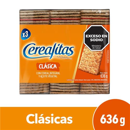 Galletitas Crackers CEREALITAS Clásicas 636g