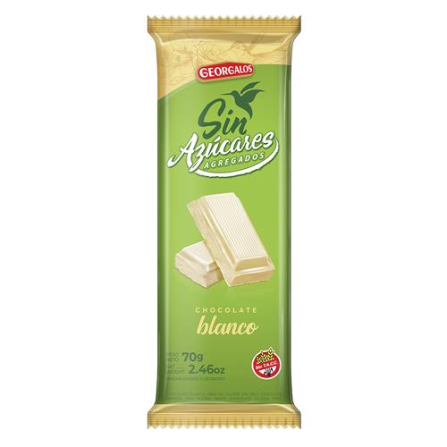 Chocolate Blanco Sin Azúcar Georgalos 70g