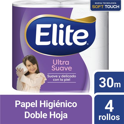Papel Higienico ELITE Ultra Suave Doble Hoja 30 M 4 Un