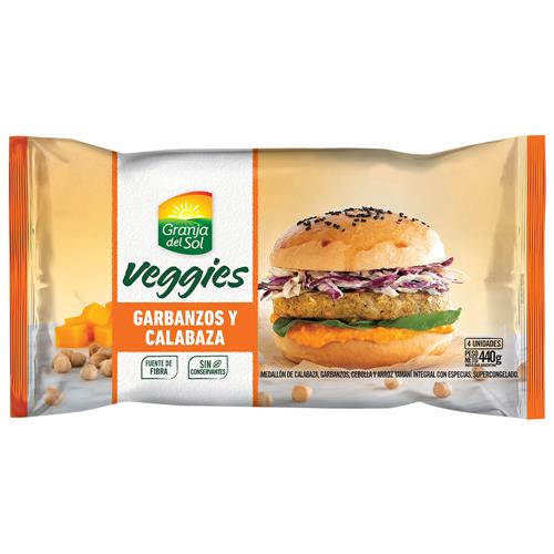 Medallones Veggies Garbanzos Y Calabaza Granja Del Sol 440g