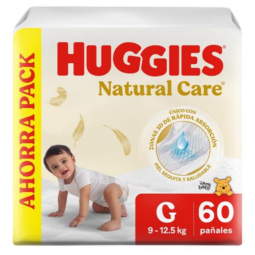 Pañales HUGGIES Natural Care G x60 unidades