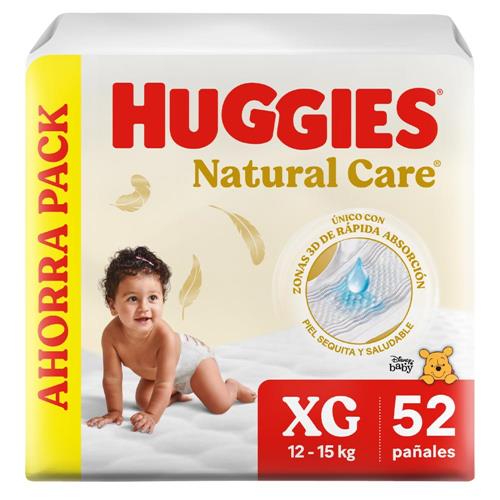 Pañales HUGGIES Natural Care Ahorrapack XG x52 unidades