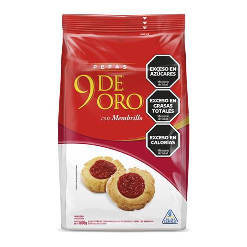 Galletitas Dulces Pepas Con Membrillo 9 De Oro 500g