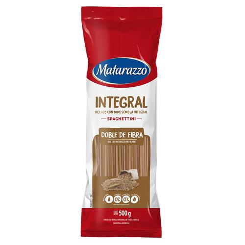 Fideos Spaghettini Integral Matarazzo 500g