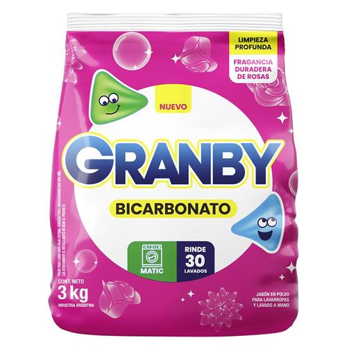 Jabón En Polvo Matic Fragancia De Rosas Granby 3kg