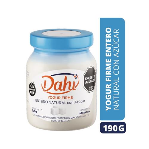 Yogur Entero Firme Natural Con Azúcar DAHI 190g