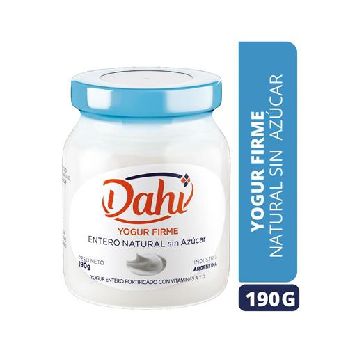 Yogur Entero Firme Natural Sin Azúcar DAHI 190g