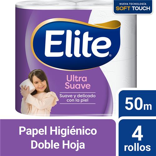 Papel Higiénico ELITE Ultra Suave Doble Hoja 50 M 4 Un