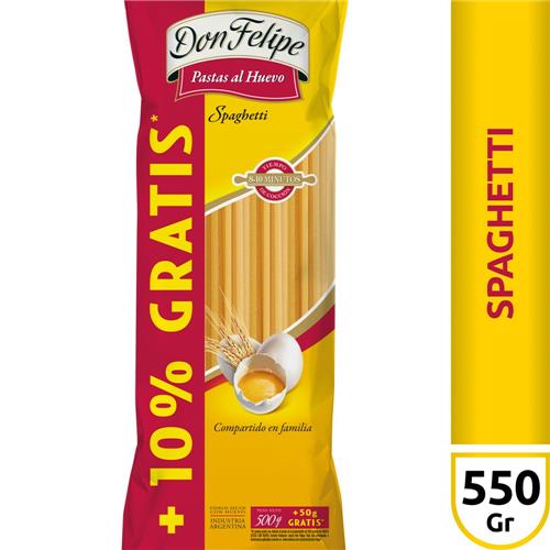 Fideos Spaghetti Al Huevo Don Felipe 500g