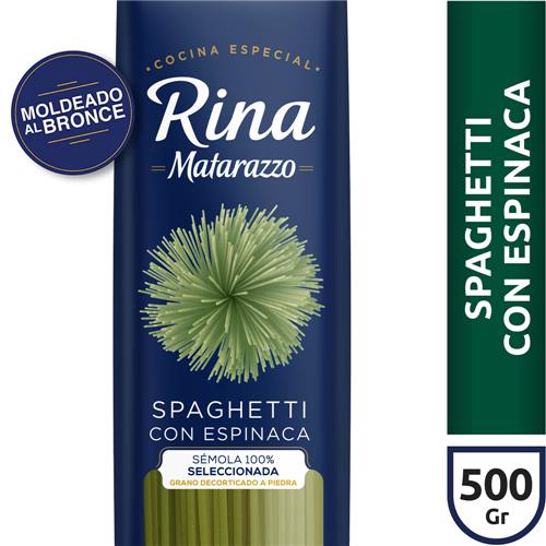 Fideos Spaghetti Con Espinaca Rina 500g