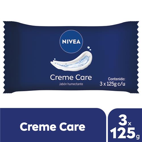 Jabón Humectante NIVEA Creme Care Para Todo Tipo De Piel 3 X 125 G