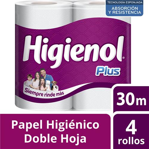 Papel Higiénico HIGIENOL Plus Fusión Doble Hoja 30 M 4 Un