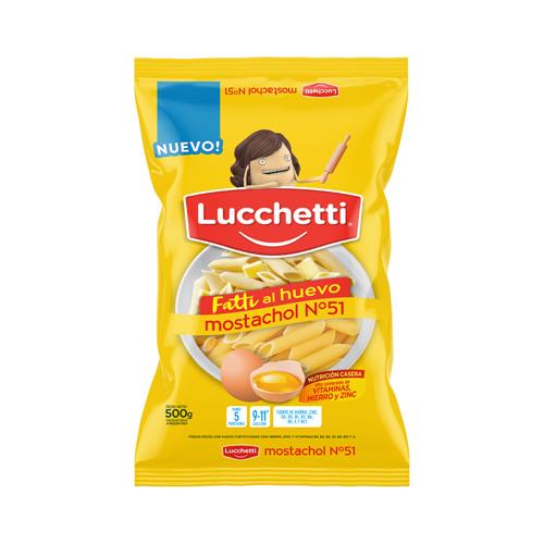 Fideos Al Huevo Mostachol N°51 Lucchetti 500g