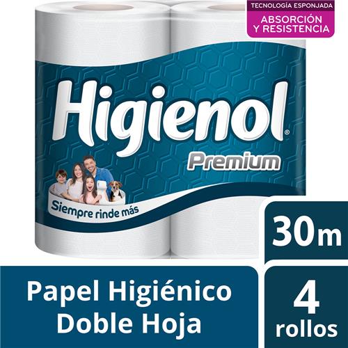 Papel Higiénico HIGIENOL Premium Doble Hoja 30 M 4 Un