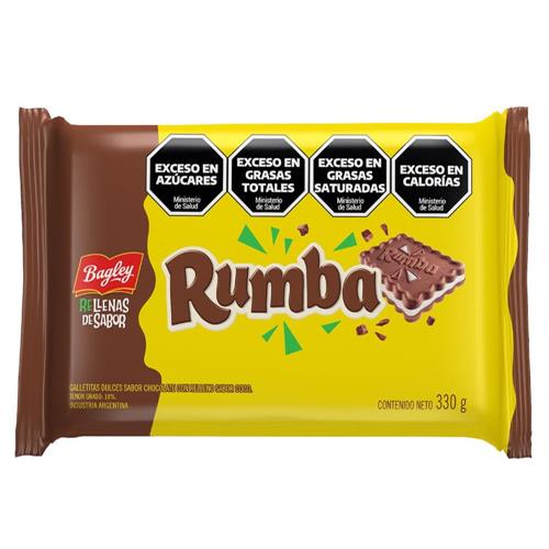 Galletitas Chocolate Rellenas Sabor Coco Rumba 330g
