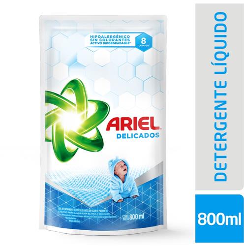 Jabón Líquido Para Ropa ARIEL Delicados Doypack 800ml