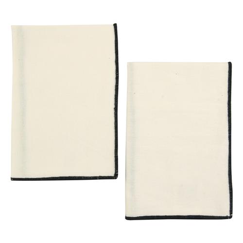 Servilletas X2 Blanco Con Vivo Negro 40x40cm