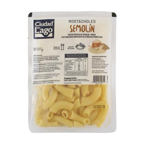 Fideos Mostacholes De Semolín Ciudad Del Lago 500g