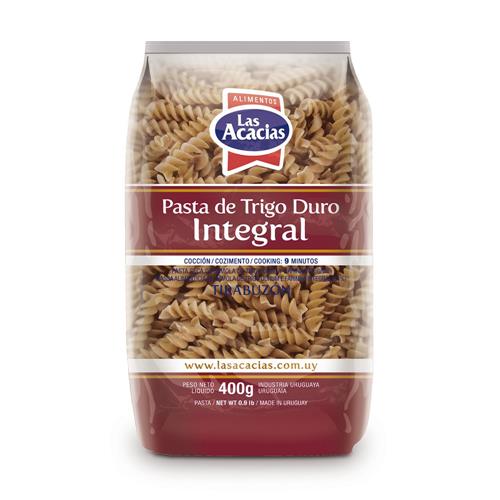 Fideos tirabuzón integral LAS ACACIAS 400g