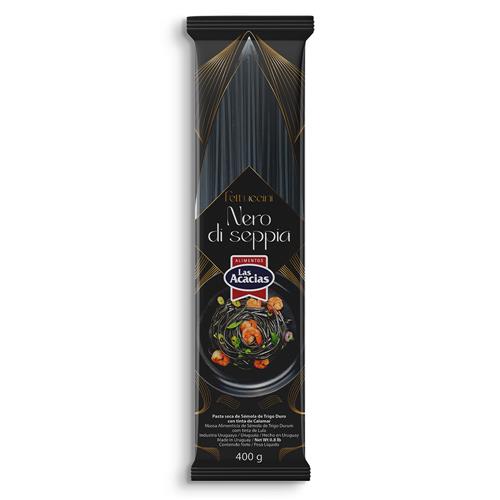 Fideos Fetuccine con tinta de calamar LAS ACACIAS 400g