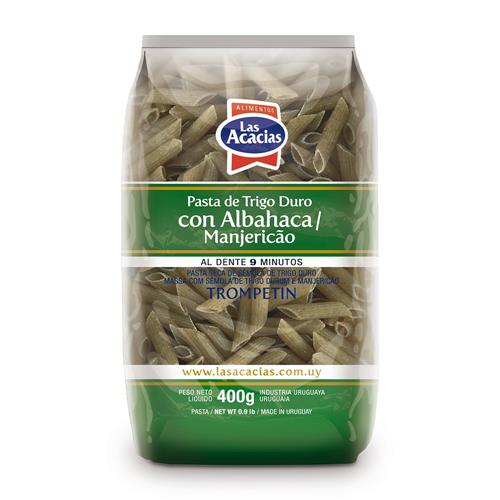 Fideos Trompetin con albahaca LAS ACACIAS 400g