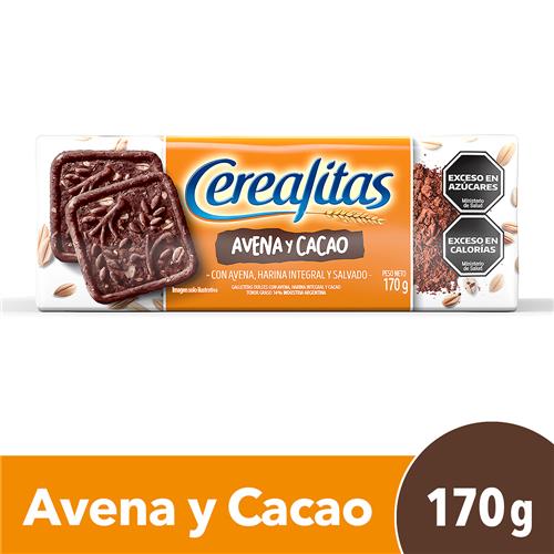 Galletitas De Cereal Integral Avena Y Cacao Cerealitas 170g