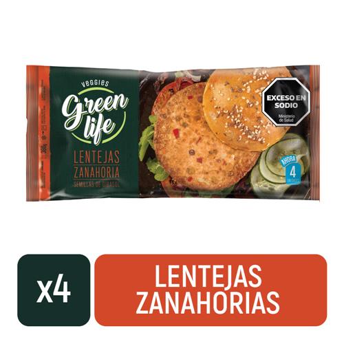 Medallones Lenteja Y Zanahoria Green Life 380g